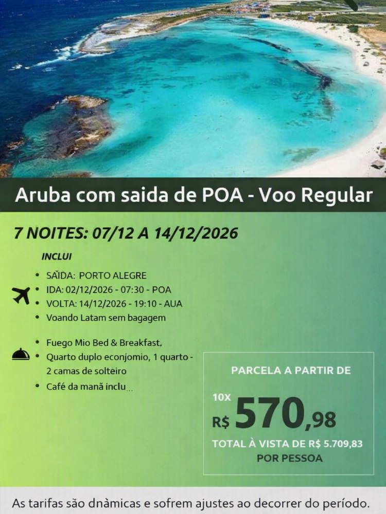 Aruba saindo de Poa